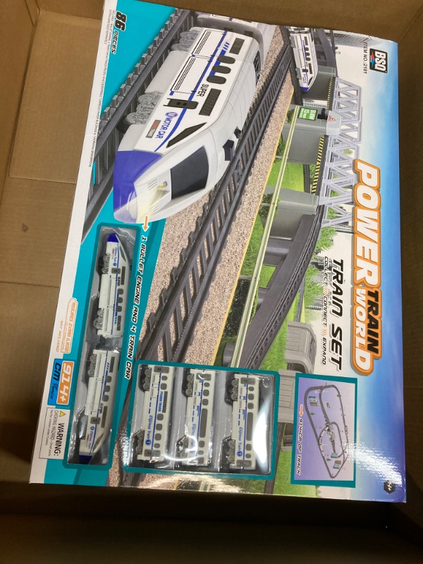 Photo 2 of Electric Train Set for Kids - High Speed Bullet Train with Tracks, Sound & Light, Experience Polar Express with Many Accessories and Multiple Paths
