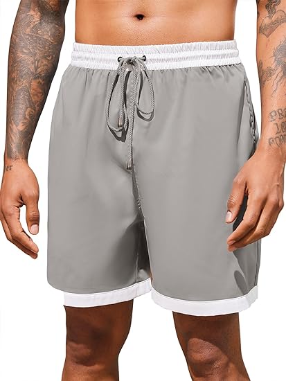 Photo 1 of PASLTER Mens Swim Trunks Quick Dry Beach Shorts Swimwear Drawstring Bathing Suit - L