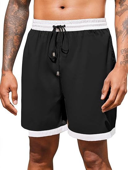 Photo 1 of PASLTER Mens Swim Trunks Quick Dry Beach Shorts Swimwear Drawstring Bathing Suit