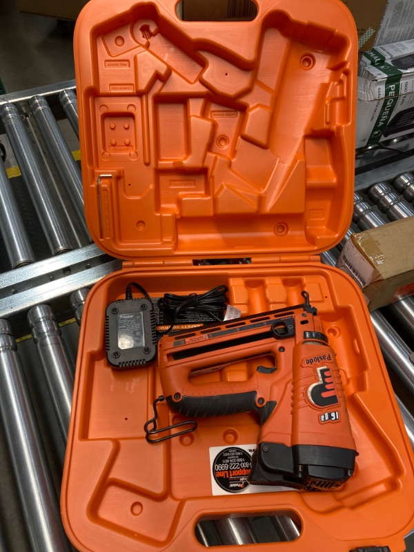 Photo 1 of Paslode - Cordless Finish Nailer, 916200, 16 Gauge Angled, Battery and Fuel Cell Powered, No Compressor Needed