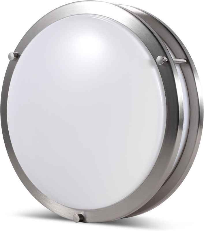 Photo 1 of 18W Motion Sensor Ceiling Light, 10inch LED Flush Mount Ceiling Light Fixture Motion Detector Light Indoor Lamps, Balcony,Basement, Garage 1700Lm (White Light 6000K)
