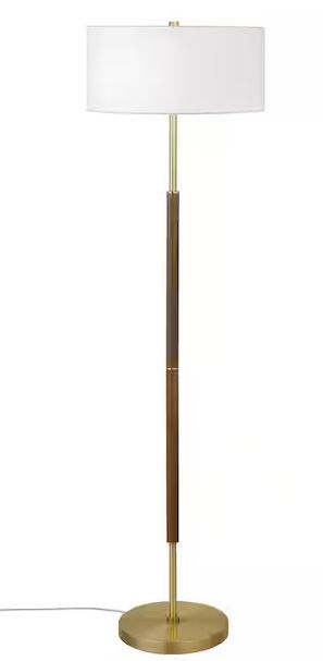 Photo 1 of  61.5 in. Brass and Black  Floor Lamp
