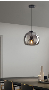 Photo 1 of Bofea-1-Light Smoked Glass Pendant Lamp,Modern Glass Kitchen Island Pendant Lighting,Farmhouse Pendant Lighting Chandelier Kitchen Island Smoked Pendant Light Fixtures Compatible with variety of bulbs : Edison bulbs,incandescent bulbs,CFL and LED bulbs