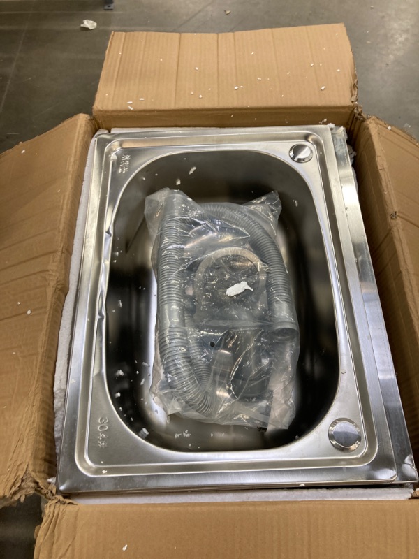 Photo 1 of 304 Stainless Steel Sink with Faucet, Commercial Kitchen Sinks, Outdoor Kitchen Sink with Cabinets, 20"X15"X 34"