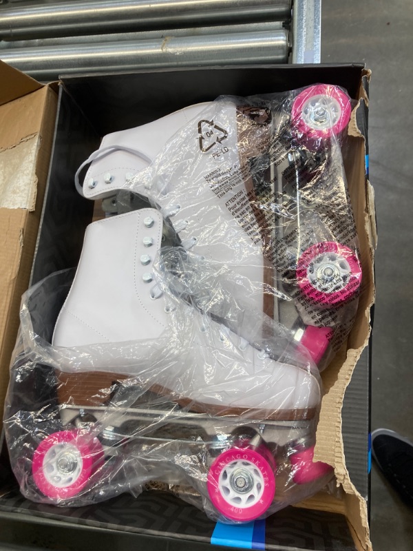 Photo 2 of 
CHICAGO Women's and Girl's Classic Roller Skates - Premium White Quad Rink Skates 10