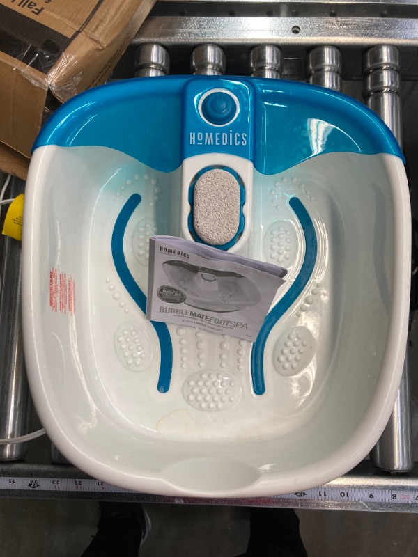 Photo 2 of *PRE OWNED*
HoMedics Bubble Mate Foot Spa, Toe Touch Controlled Foot Bath with Invigorating Bubbles and Splash Proof, Raised Massage nodes and Removable Pumice Stone