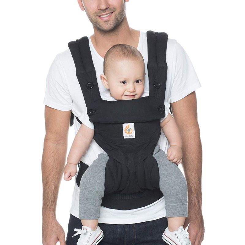 Photo 1 of Ergobaby 360 All-Position Baby Carrier with Lumbar Support (12-45 Pounds), Pure Black, Premium Cotton