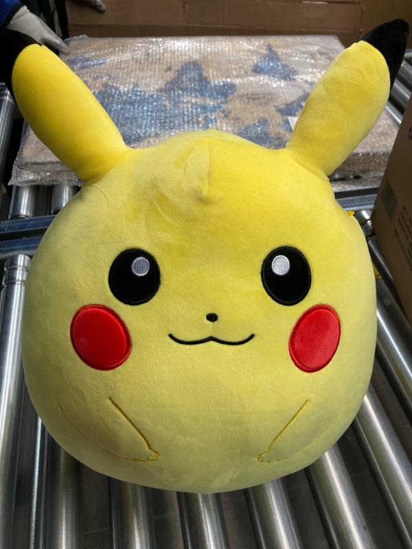 Photo 2 of Squishmallows Pokemon 14-Inch Pikachu Plush - Add Pikachu to Your Squad, Ultrasoft Stuffed Animal Large Plush, Official Kelly Toy Plush