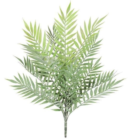 Photo 1 of 13 in. Frosted Green Artificial Palm Leaf Stem Plant Greenery Foliage Bush (Set of 2)