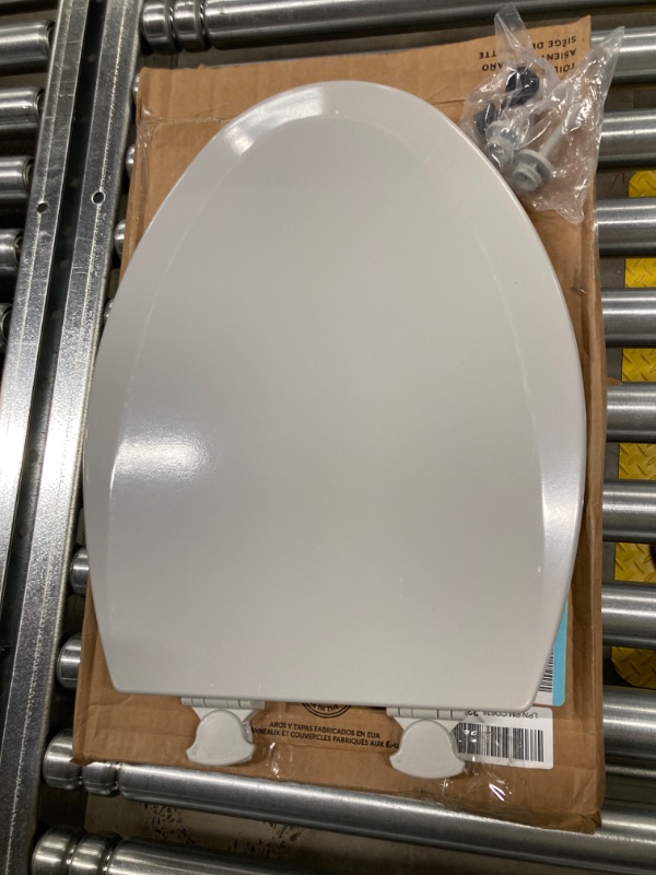 Photo 2 of Bemis 1500EC 062 Wood Elongated Toilet Seat Finish: Ice Grey