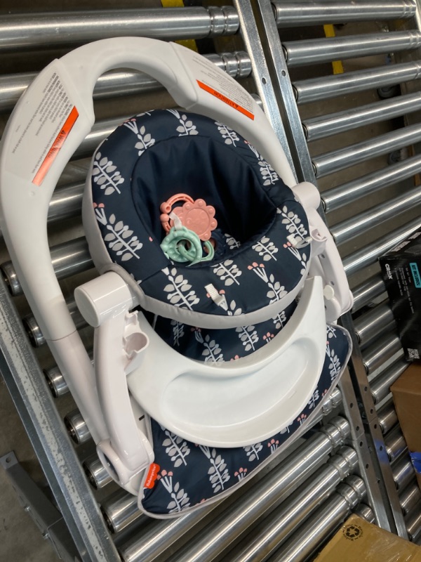 Photo 2 of Fisher-Price Sit-Me-Up Floor Seat with Tray - Navy Garden, Infant Chair