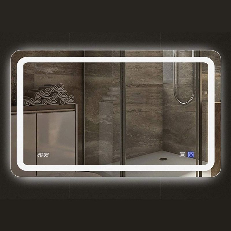 Photo 1 of Wall Decor,Wall Mirror Vanity Mirror Large Makeup Mirror Led Illuminated Bathroom Mirror,Round Makeup Mirror,Shaving Mirror,Time Temperature Display,Wall-Mounted Bathroom Decoration 25x25 