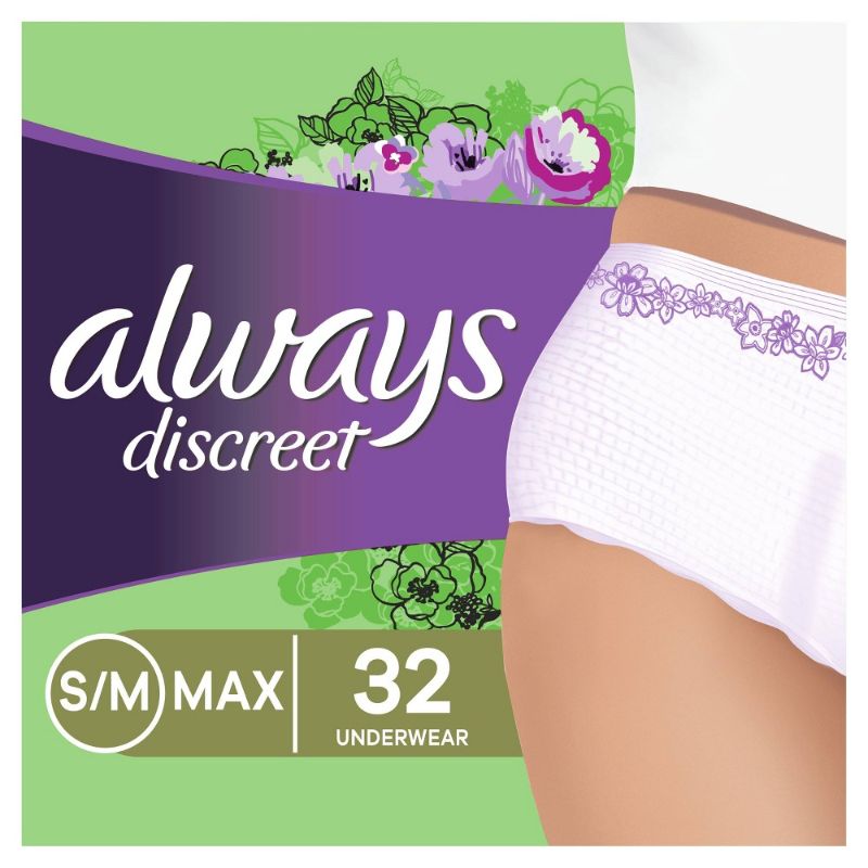 Photo 1 of Always Discreet Adult Incontinence Underwear for Women Size S/M 32 CT