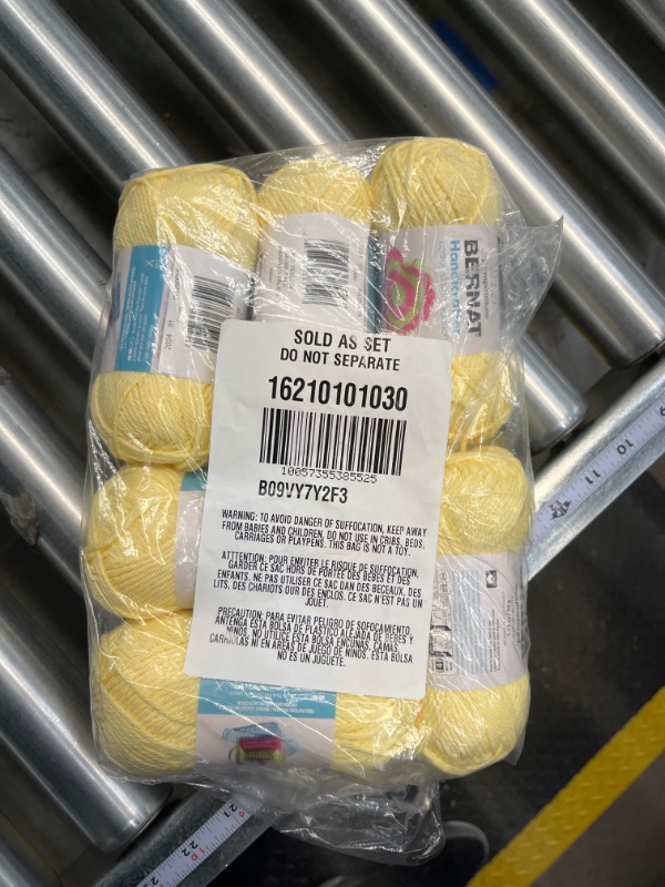 Photo 2 of Bernat Handicrafter Cotton Pale Yellow Yarn - 6 Pack of 50g/1.75oz - Cotton - 4 Medium (Worsted) - 80 Yards - Knitting, Crocheting & Crafts Pale Yellow 6 Pack 6 Pack