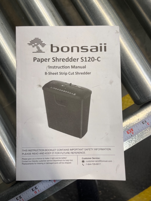 Photo 3 of Bonsaii Paper Shredder for Home Use, 8-Sheet StripCut Home Office Shredder, CD/Credit Card Shredder Machine with Overheat Protection, 3.4 Gallons Wastebasket 8 Sheet (New)