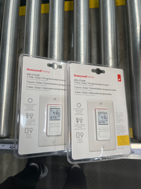 Photo 1 of Honeywell Home RPLS740B ECONOswitch 7-Day Solar Programmable Switch, Lights and Motors, Indoor and Outdoor, Energy Saving Timer (2 Pack)
