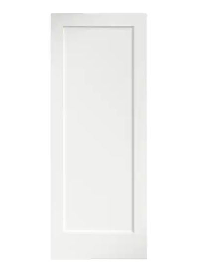 Photo 1 of 30 in. x 80 in. x 1-3/8 in. Shaker White Primed 1-Panel Solid Core Wood Interior Slab Door