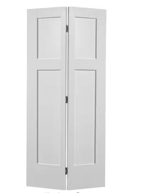 Photo 1 of 36 in. x 80 in. 4 Panel Winslow Primed White Hollow-Core Composite Bi-fold Interior Door