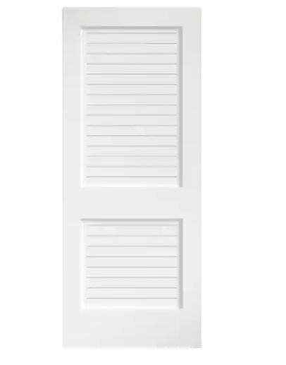 Photo 1 of 32 in. x 80 in. x 1-3/8 in. White Finished Flat Louver Solid Core Wood Interior Slab Door