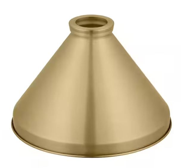 Photo 1 of 2-1/4 in. Brushed Gold Metal Cone Pendant Light Shade