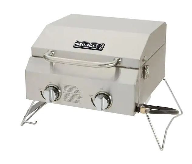 Photo 1 of -Burner Portable Propane Gas Table Top Grill in Stainless Steel