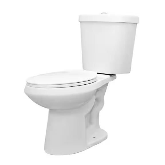 Photo 1 of 2-piece 1.1 GPF/1.6 GPF High Efficiency Dual Flush Complete Elongated Toilet in White, Seat Included
