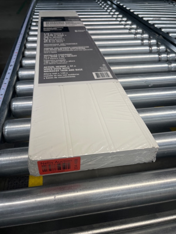 Photo 1 of 1/4 in. D x 7-1/4 in. W x 36 in. L Glue-On Tongue and Groove White PVC Wainscoting Panel (6-Pack)