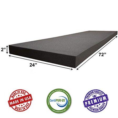 Photo 1 of AKTRADING CO. 2 H X 24 W X 72 L CertiPUR-US Certified Rubber Foam Sheet Cushion (Seat Replacement Upholstery Sheet Foam Padding Acoustic Foam Sh