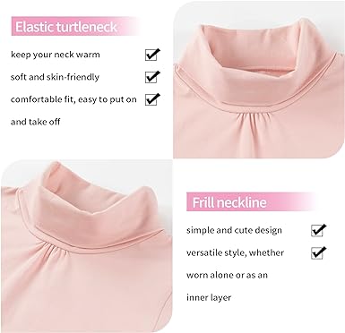 Photo 1 of Kid Nation Girls Turtleneck Shirt Cotton Turtle Neck T Shirts with Elastane Long Sleeve T-Shirt for Girl (2 Packs) 3-4 Years

pink and white .