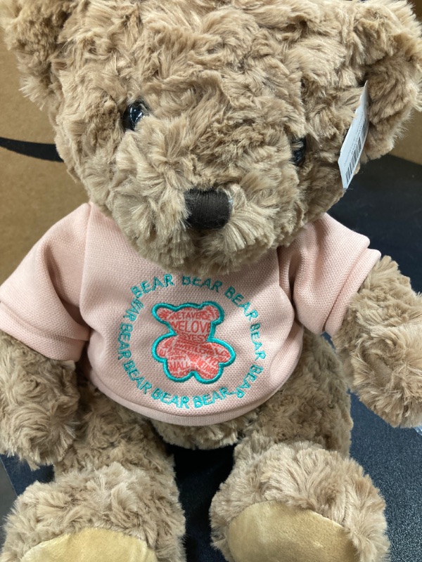 Photo 2 of CoPlanaire Brown Plush Teddy Bear with Shirt, Cute Stuffed Animal Toy Gift for Kids Girls Boys (Khaki)