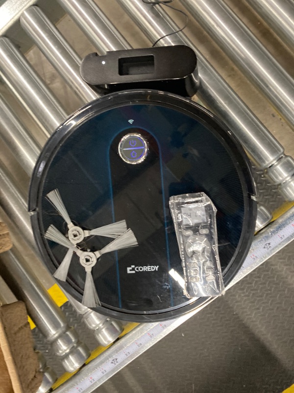 Photo 3 of ***FOR PARTS, DOES NOT WORK*** Coredy Robot Vacuum, R650 Ultra Robotic Vacuum with 2200 Pa Strong Suction, Gyro Dynamic Navigation, Z-zag Cleaning Path, App Control, Real Time Map, Compatible Alexa, Ideal for Carpet, Hard Floor