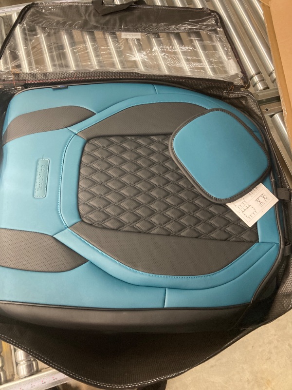 Photo 1 of Car Seat Covers for Dodge Ram 1500, Full Coverage Waterproof Leather Protector Truck Accessories Custom Fit for 2002-2018 Ram 1500,2002-2023 Ram 2500 3500 Crew Mega Cab(Full Set/Blue) B:Concave Front+Splitable Concave Rear Blue