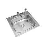 Photo 1 of 25 in. Drop-In Single Bowl 20 Gauge Stainless Steel Kitchen Sink with Faucet and Sprayer