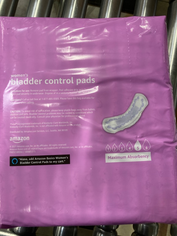 Photo 4 of Amazon Basics Incontinence, Bladder Control & Postpartum Pads for Women, Maximum Absorbency, Long Length, 78 Count, 2 Packs of 39 (Previously Solimo) 78 Count (2 Packs of 39)