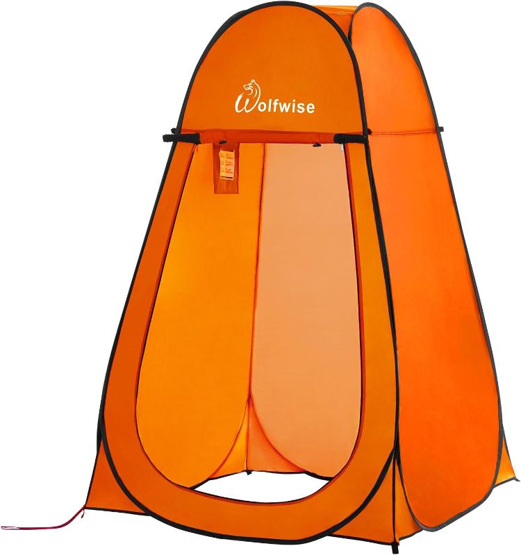 Photo 1 of 
WolfWise Portable Pop Up Privacy Shower Tent Spacious Changing Room for Camping Hiking Beach Toilet Shower Bathroom Orange.