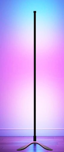 Photo 1 of RGB Floor Lamp, LED Corner Lamp, Smart Modern Standing Lamp with Music Sync, Mood lighting and 16 Million DIY Colors, Color Changing Floor Lamps for Living Room Bedroom Gaming Room Decor (55.9 in) *missing remote*