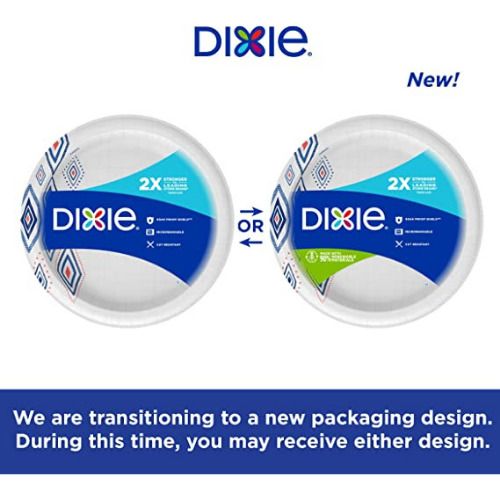 Photo 1 of **NEW*Dixie 10 Inch Paper Plates Dinner Size Printed Disposable 204 Count 3Packs