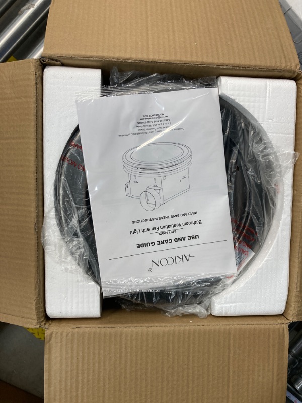 Photo 1 of Akicon Ultra Quiet Bathroom Exhaust Fan with LED Light 80CFM 2.0 Sones Round Bathroom Ventilation Fan with Frosted Glass Cover (Oil Rubbed Bronze)