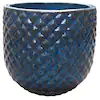 Photo 1 of 16 in. Blue Pinequilt Ceramic Planter