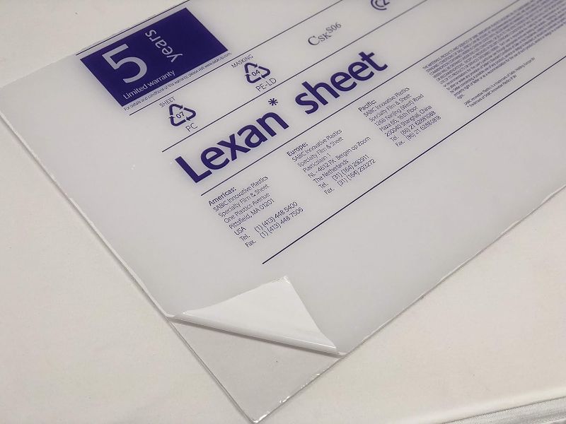 Photo 1 of Polycarbonate Lexan Sheet Clear 1/8" x 30" x 48" - Thermoforming