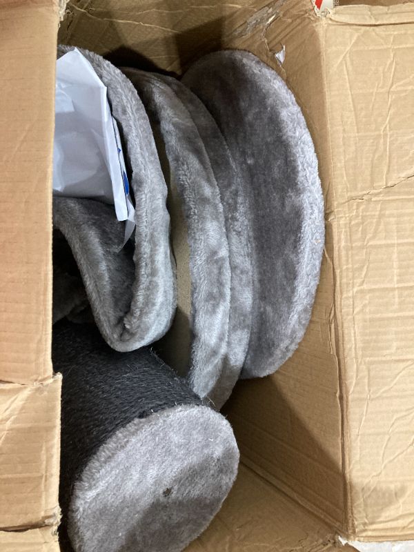 Photo 2 of ***MISSING ITEMS, USE FOR PARTS*** TRIXIE Pepino Scratching Post – Toy - Cozy Bed – Indoor Cat Playground – Sisal Tower – 35” Tall, Pepino, Gray, 22.75 x 22.75 x 35 in.