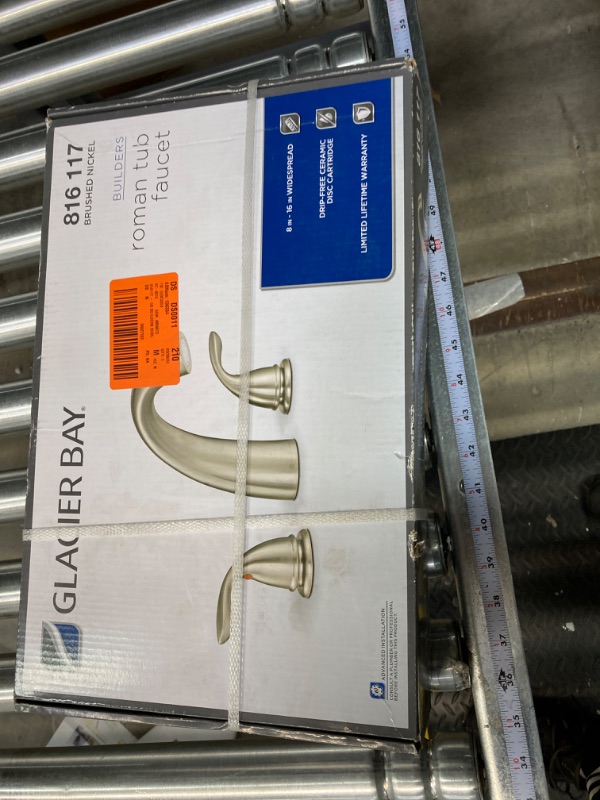 Photo 1 of Glacier Bay 461-3004 Builders 2-Handle Deck-Mount Roman Tub Faucet in Brushed Nickel
