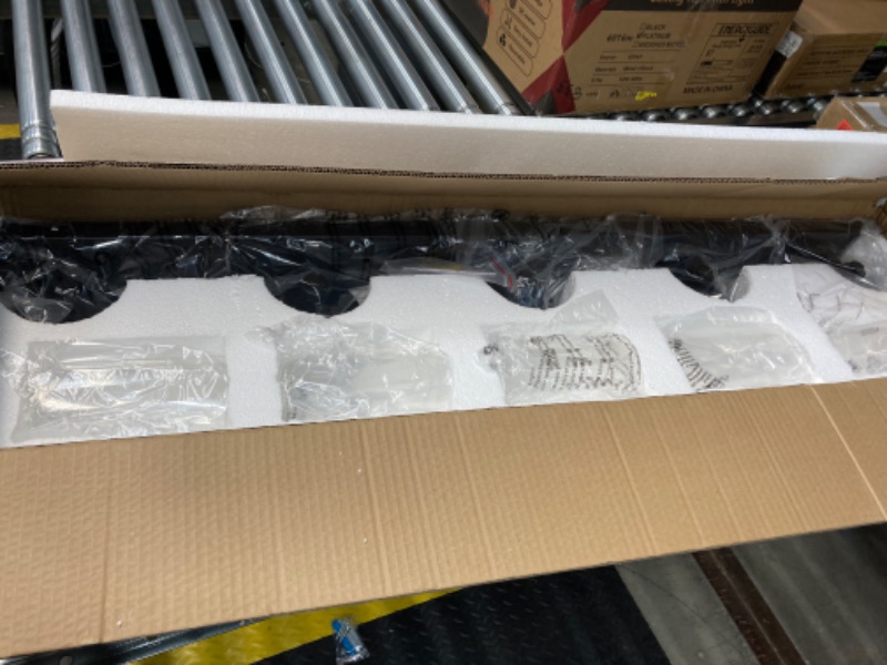 Photo 1 of Aipsun Matte Black Bathroom Vanity Light Fixtures 5 Lights Industrial Lighting Fixtures Over Mirror with Clear Glass Shade(Exclude Bulb) Black 5-Light