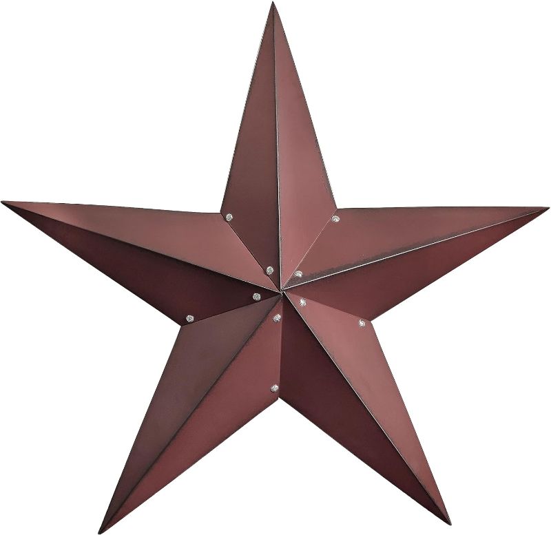 Photo 1 of 36Inch Large Metal Barn Star Outdoor Decoration-Americana Exterior House Decor-Metal Star for Outside Texas Stars Art Rustic Vintage Western Country Home Farmhouse Wall Art Decor