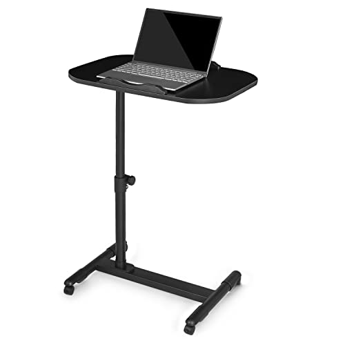 Photo 1 of MoNiBloom Mobile Computer Desk Height Adjustable Standing Table Laptop Desk Rolling Sit-Stand with Wheels for Home Black