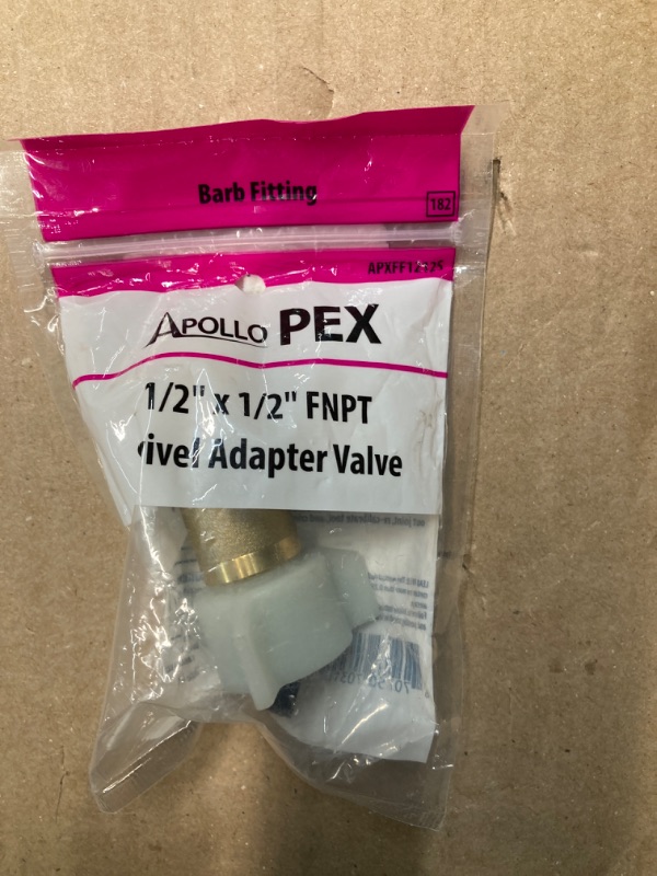 Photo 2 of Apollo 1/2 in. PEX-B Barb x 1/2 in. Female Pipe Thread Brass Swivel Ball Valve