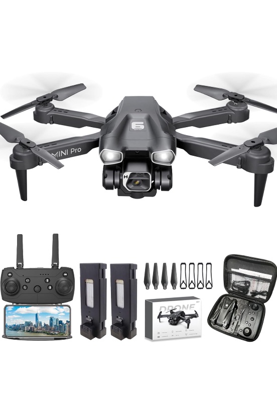 Photo 1 of Drone with Camera for Adults, 1080P HD Mini FPV Drones for Kids Beginners, Foldable RC Quadcopter Toys Gifts for Boys Girls with Altitude Hold, 3D Flip, 3 Speeds, Headless Mode, Carrying Case