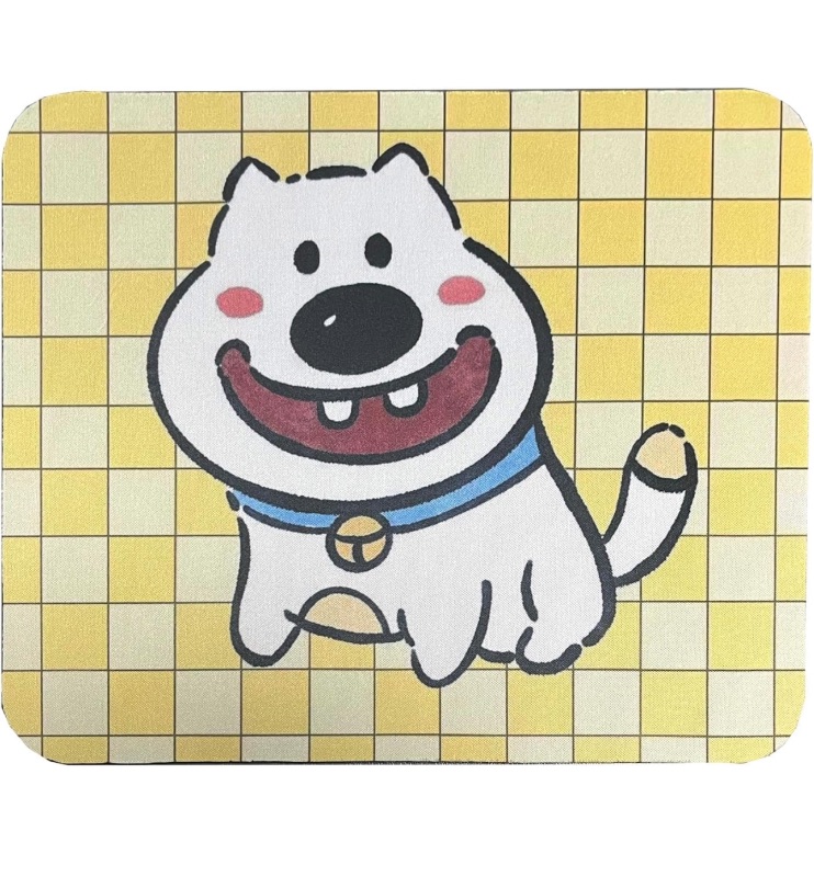 Photo 1 of Computer Mouse Pad, Desk Gaming Mouse Pad with Non-Slip Rubber Base, Easy to Slide, Durable Material, Portable, with Fresh and Cute Design, Happy Puppy, Bring Good Mood