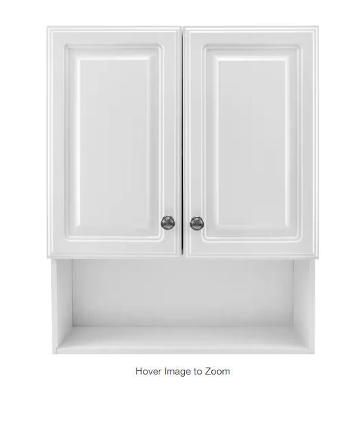 Photo 1 of 23.1 in. W x 27.9 in. H White Rectangular Medicine Cabinet without Mirror with Adjustable Shelves