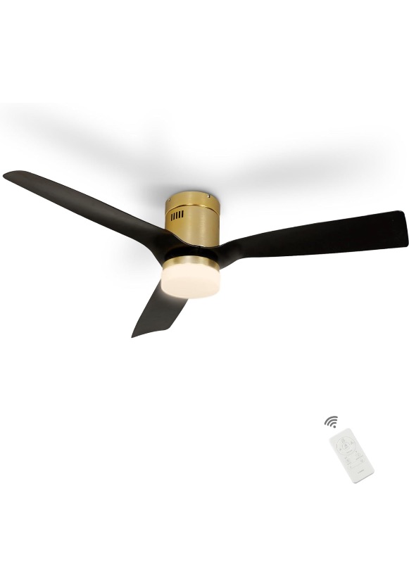 Photo 1 of **PARTS ONLY**SMAAIR 52 Inch Dimmable LED Light Smart Ceiling Fan with Remote and 10-Speed DC Motor, Works with Remote Control/Alexa/Google Assistant/Siri Shortcuts(52 Inch, Gold/Black)